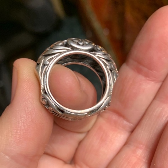 silver filigree comfort ring 925 size 7 - Picture 2 of 11